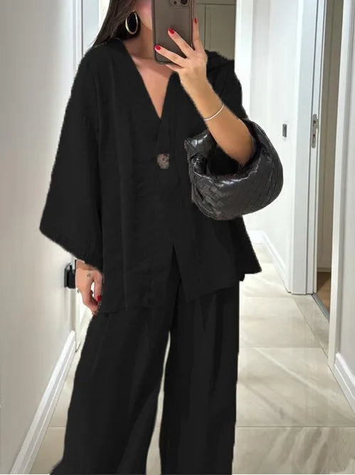 Ensemble Kimono en Coton Noir