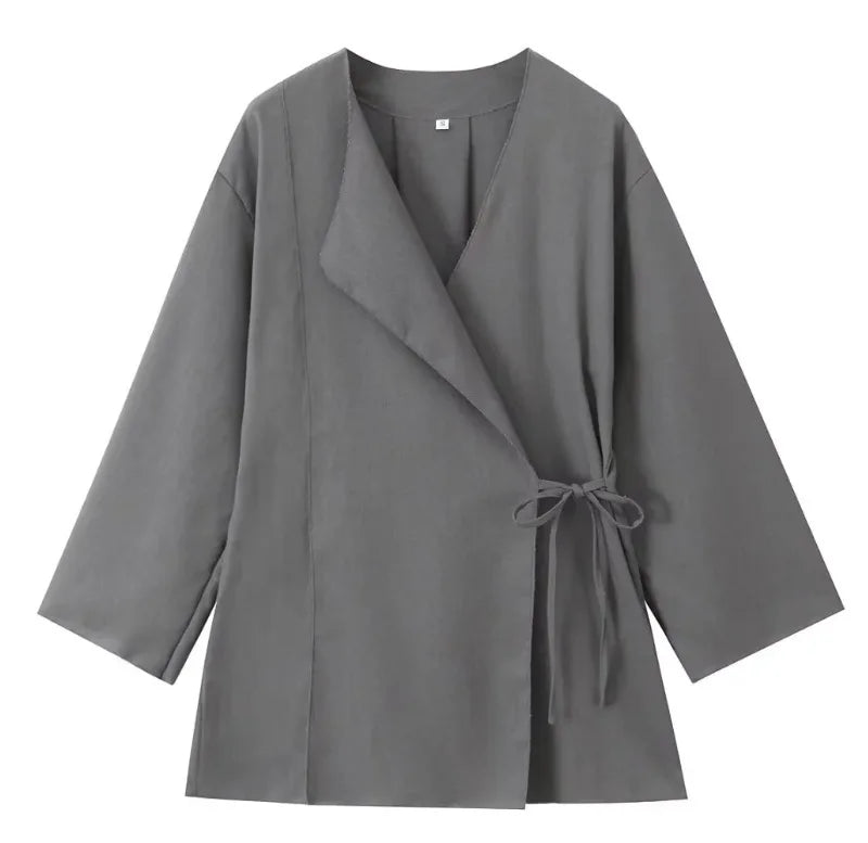Veste Kimono Élégante Chic Gris