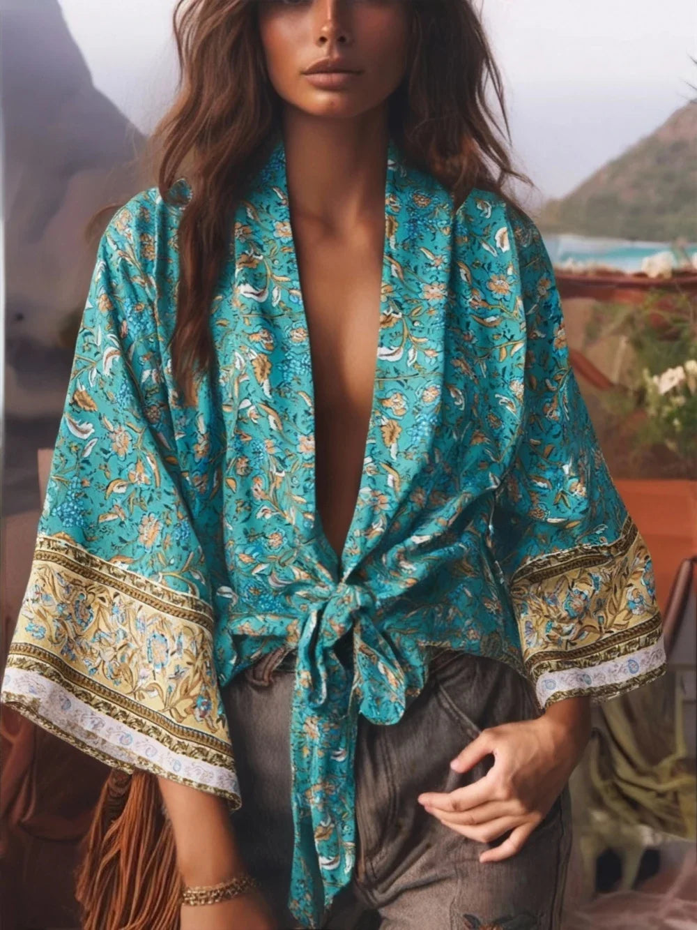 Kimono de Plage Court Boho