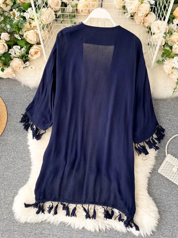 Kimono Brodé Court Ethnique qualité