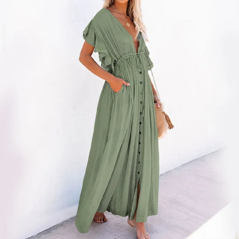 Robe Kimono Estivale Verte