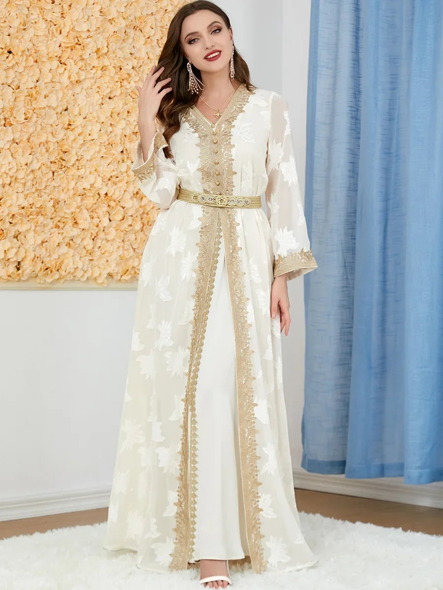 Abaya Kimono Beige Elégante