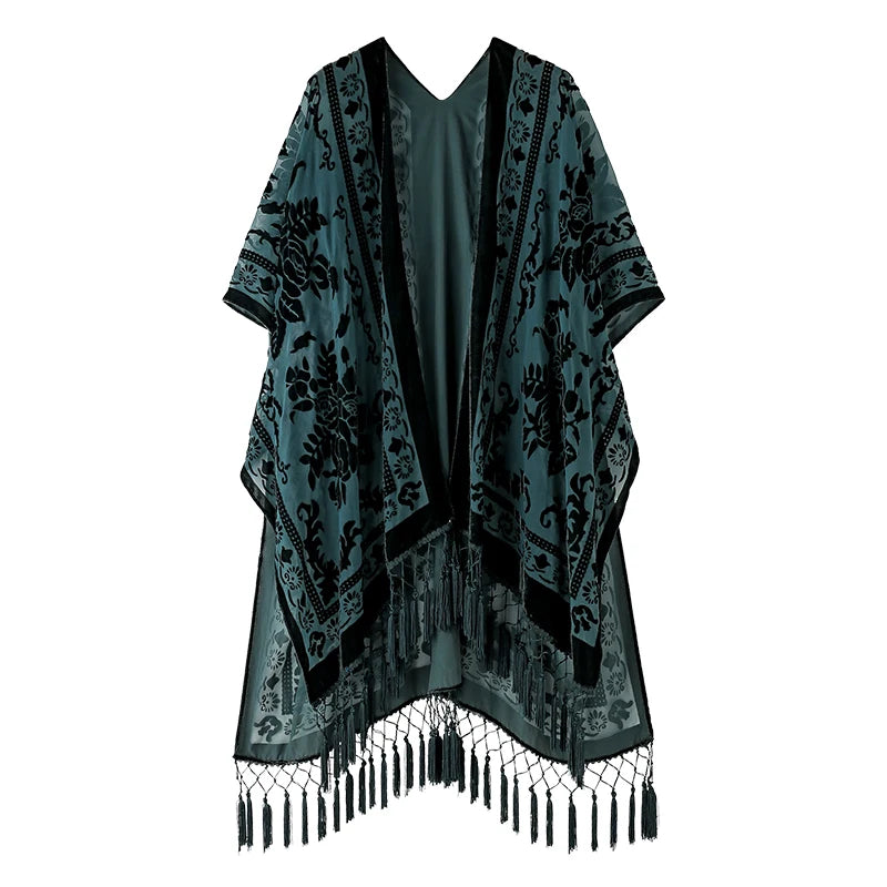 Kimono de Plage Bohème Original bleu