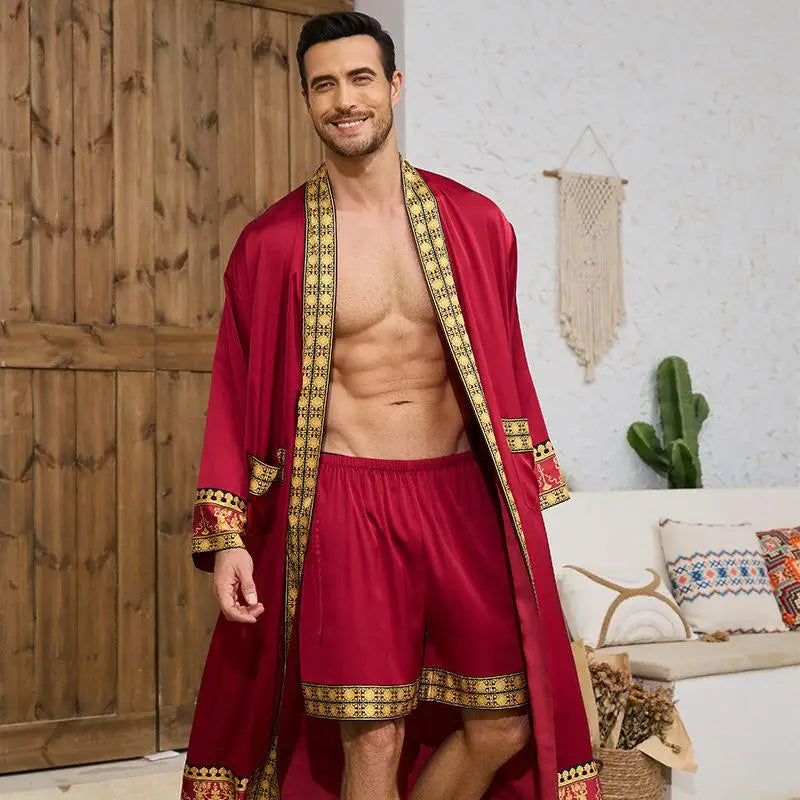Kimono Japonais Homme en Satin de Soie
