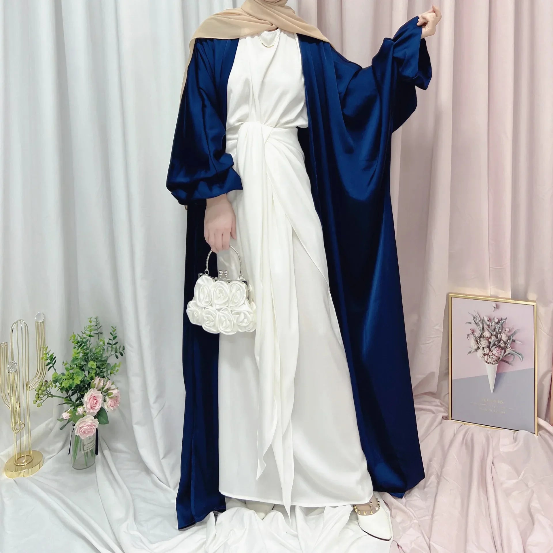 Kimono Abaya Navy Blue Femme