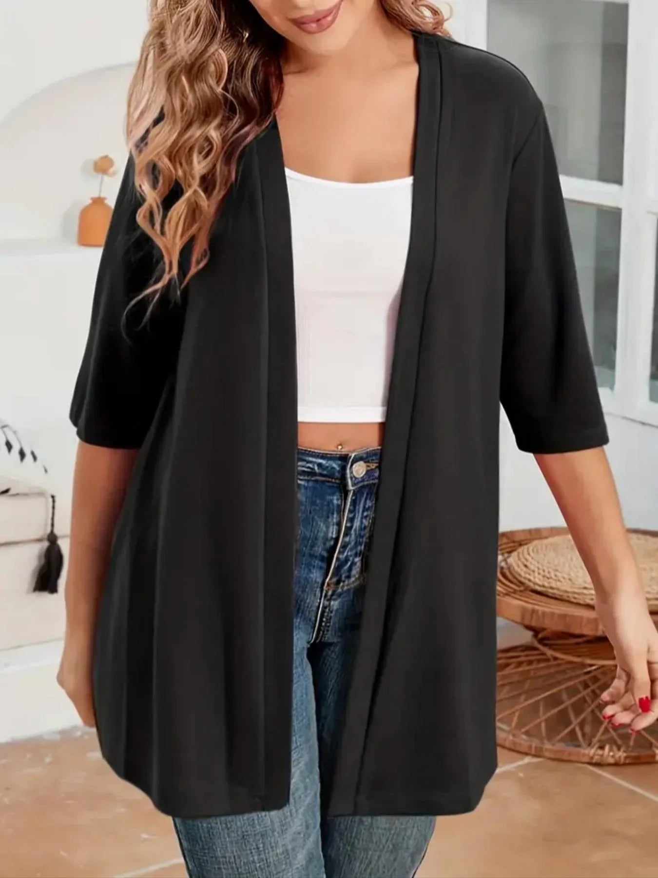 Veste Kimono Femme Noire Tendance