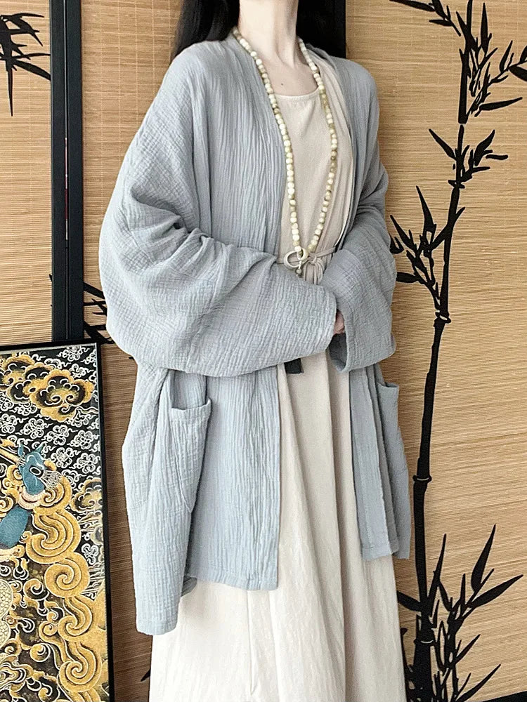 Veste Kimono Ample Bleu Chic