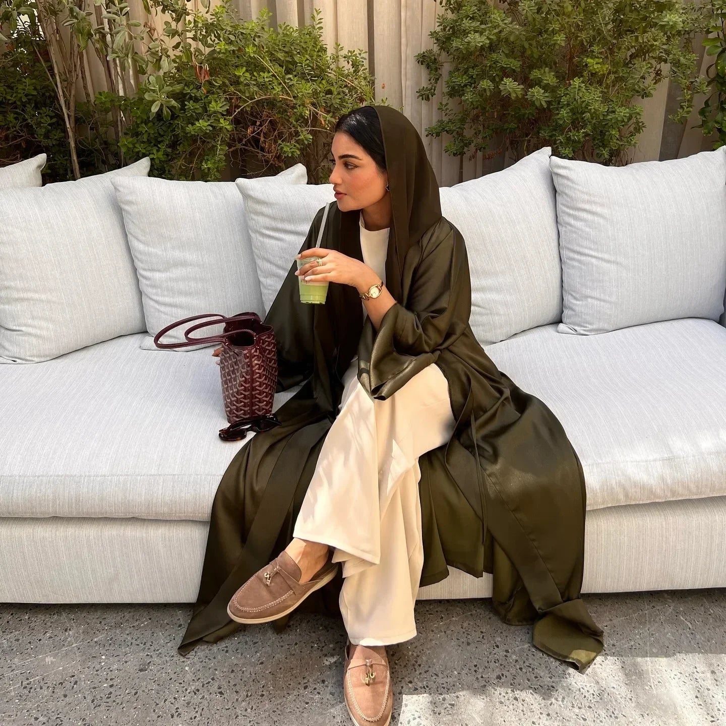 Abaya Kimono Verte Olive