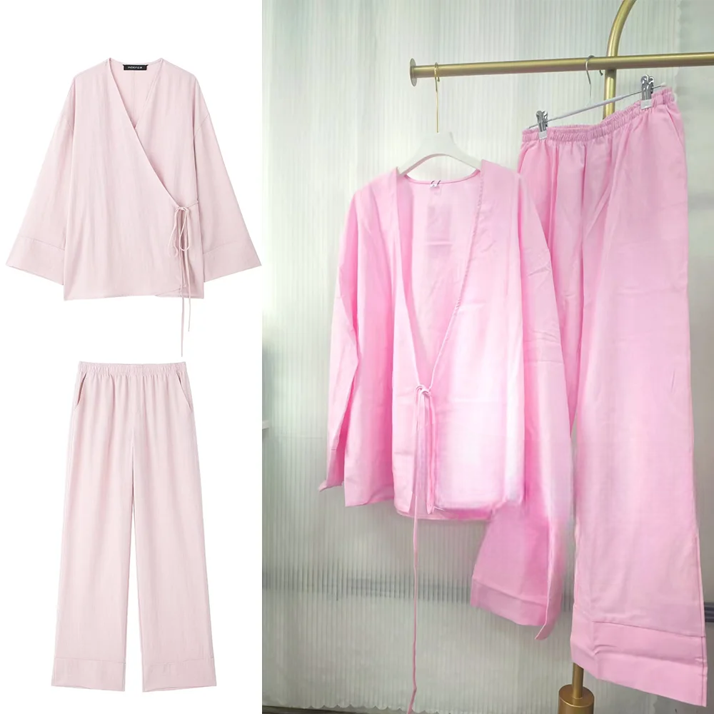 Ensemble Kimono Rose Décontracté Stylé