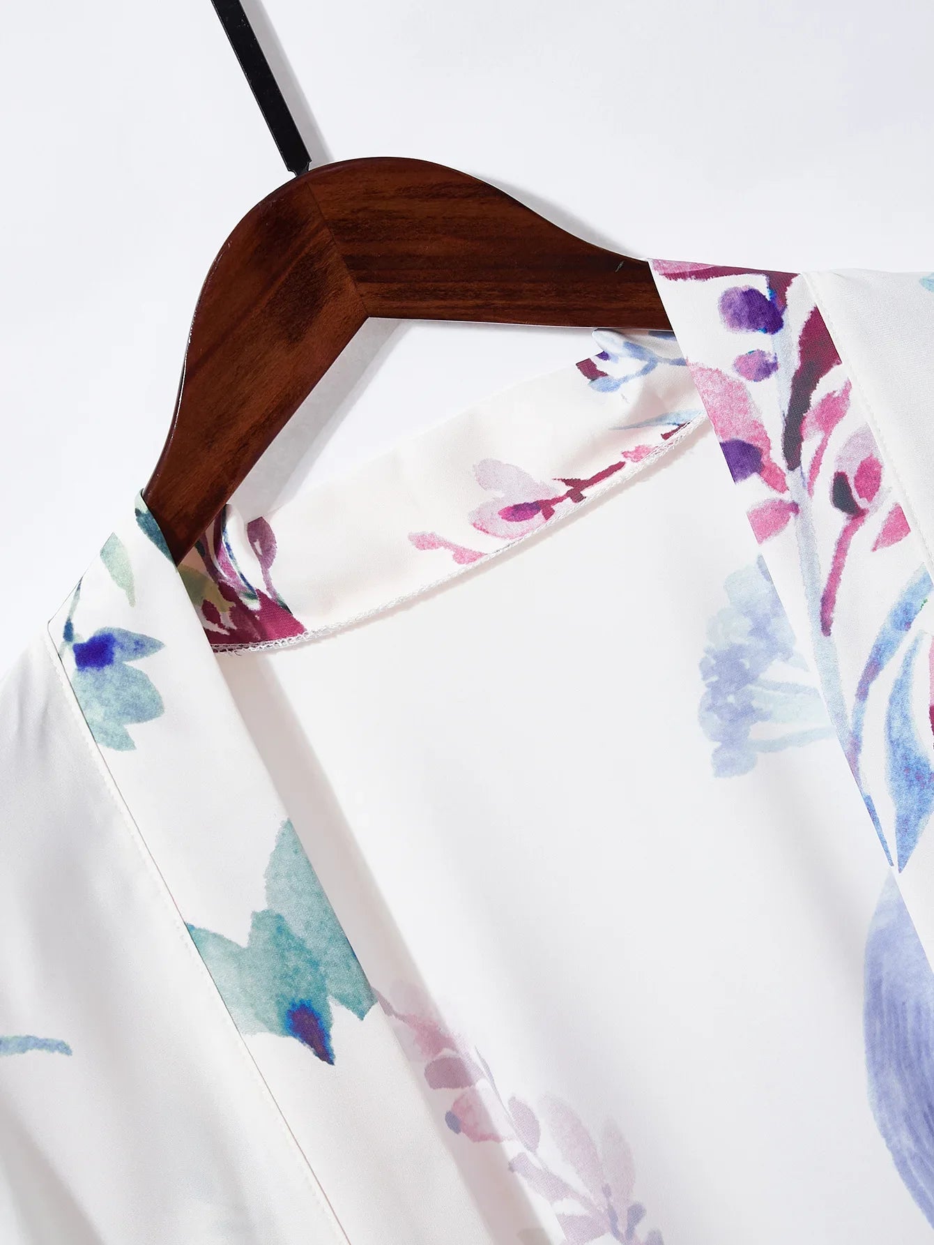 Kimono de Plage Style Vintage Blanc long