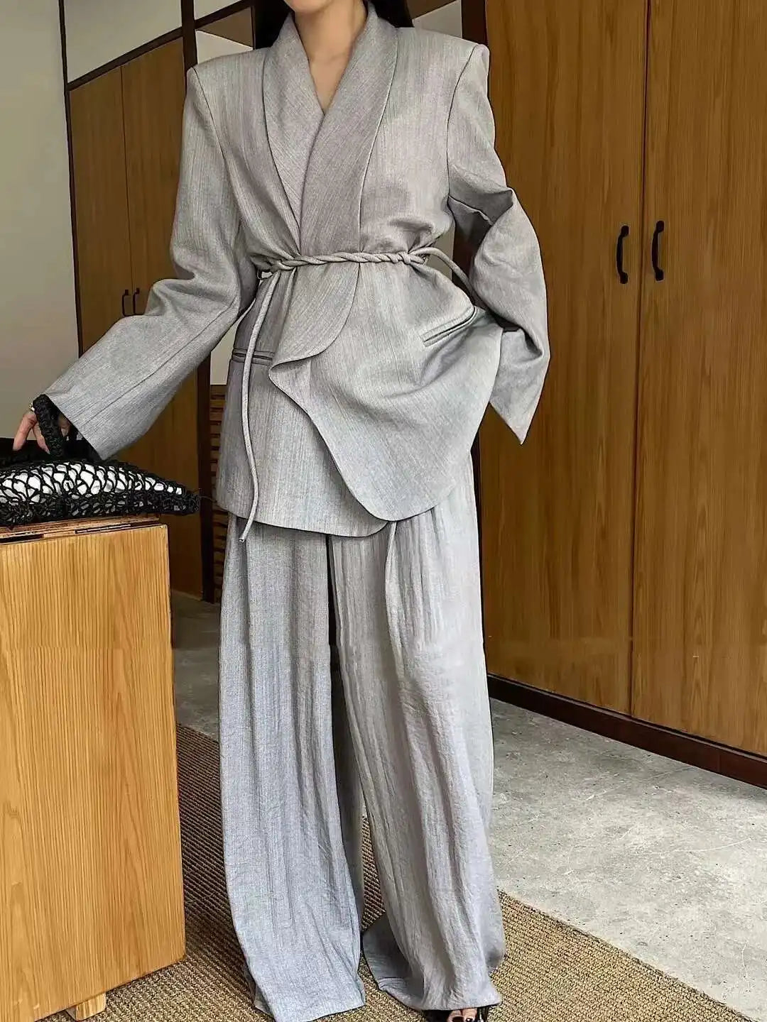 Ensemble Kimono Habillé Gris