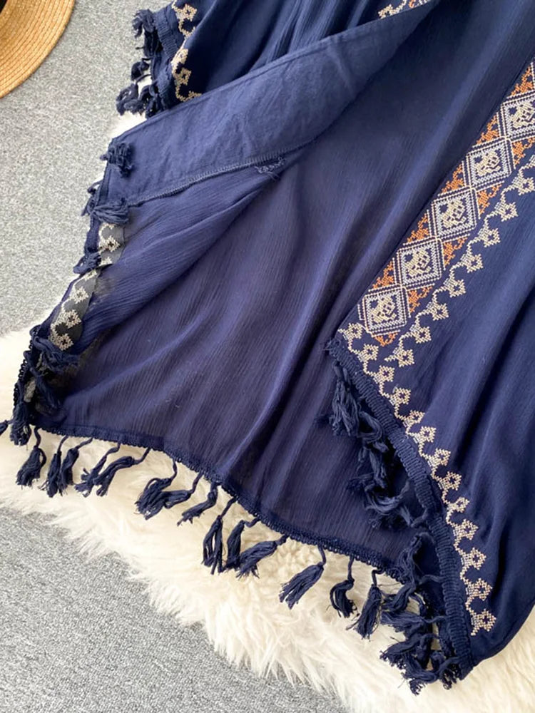 Kimono Brodé Court Ethnique léger