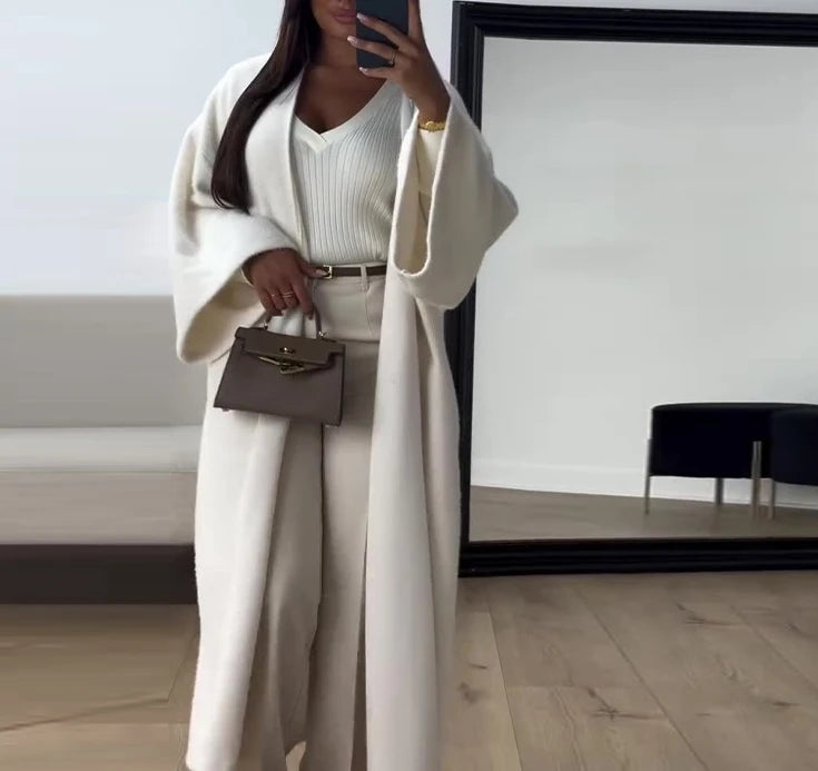 Manteau Kimono Minimaliste Beige