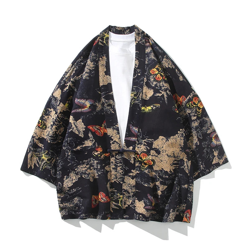 Veste Kimono à Motif Papillon tendance