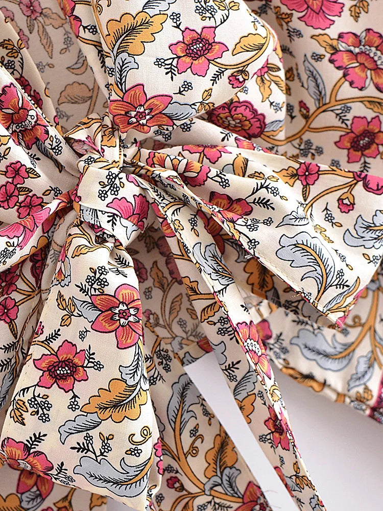Kimono de Plage Court Rose léger