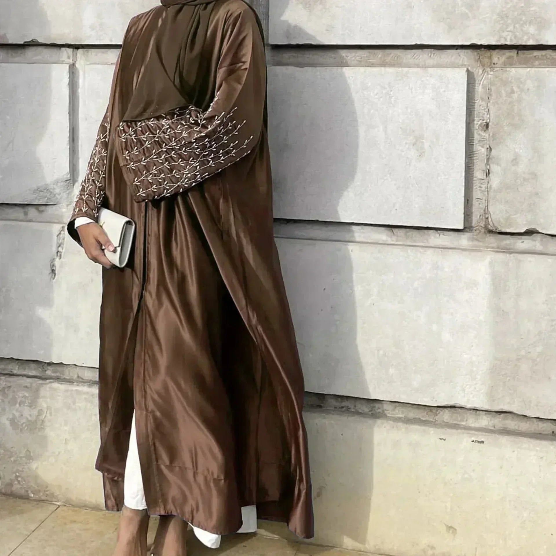 Kimono Abaya Perlé Marron
