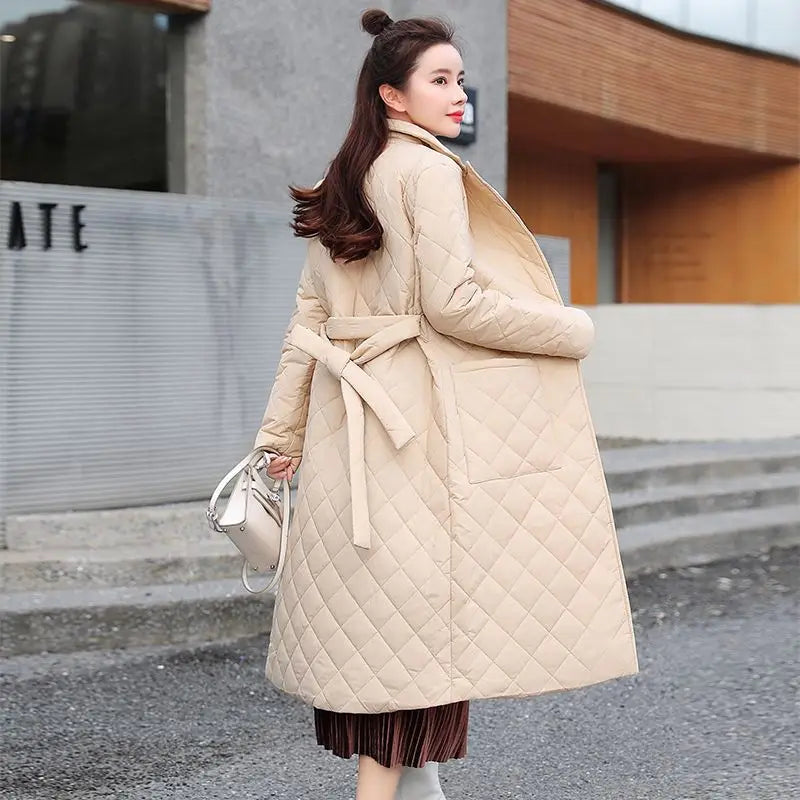 Manteau Kimono Matelassé à Carreaux
