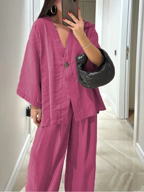 Ensemble Kimono en Coton Fuchsia