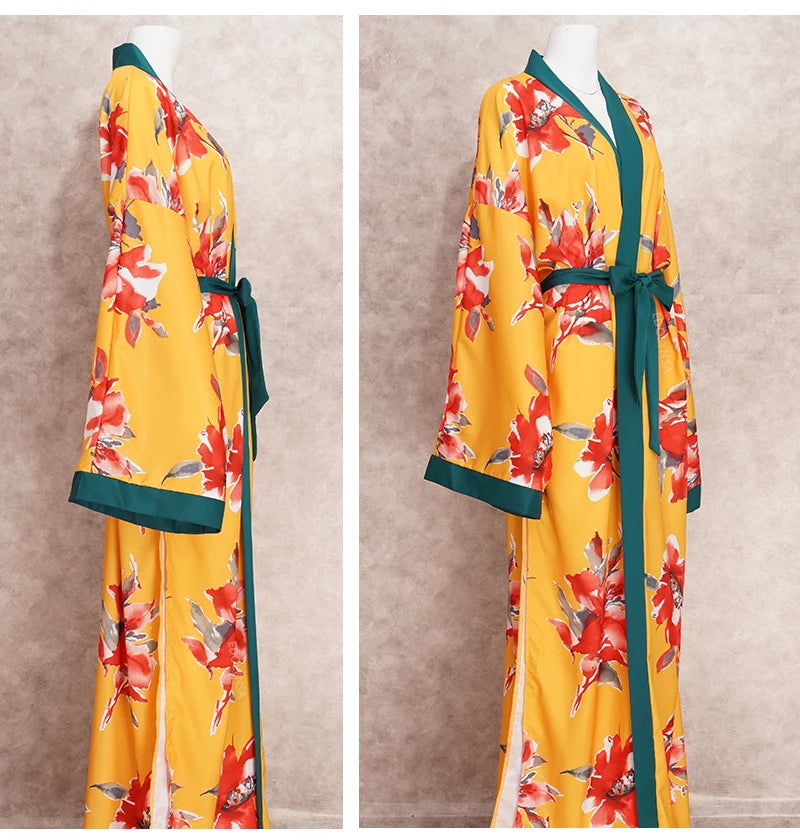 Kimono de Plage Boho Fleuri Maxi chic

