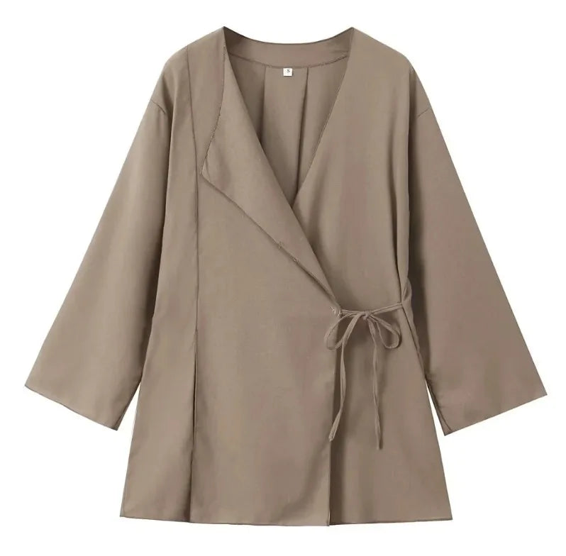 Veste Kimono Élégante Chic Beige