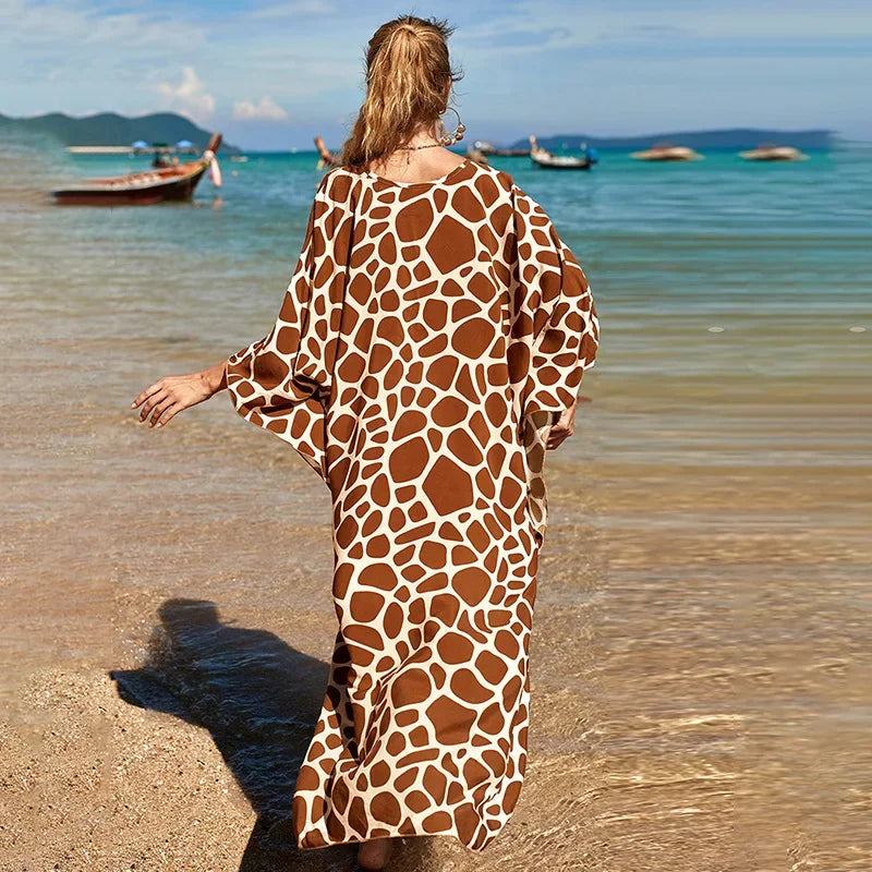 Kimono de Plage Marron Stylé léger