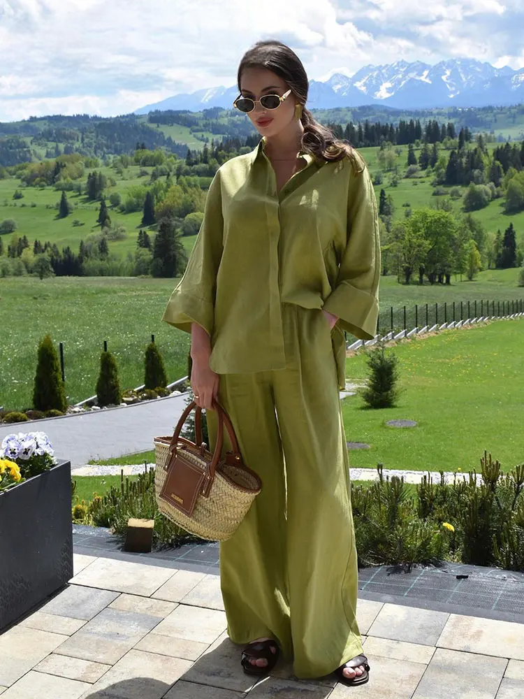 Ensemble Kimono Vert Ample