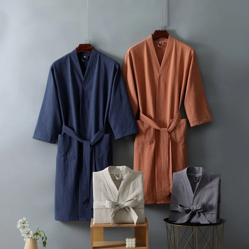 Peignoir Kimono en Coton et Lin