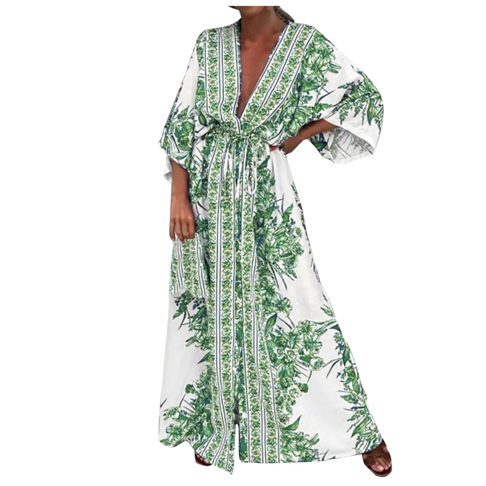 Robe Kimono Ceinturée d’été élégante

