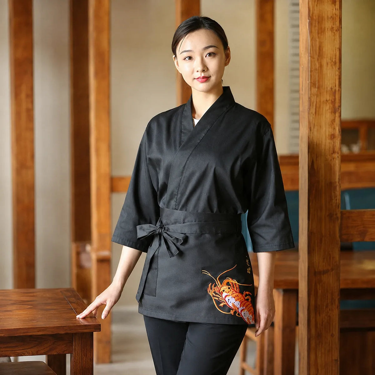 Veste Cuisine Femme Kimono Stylé