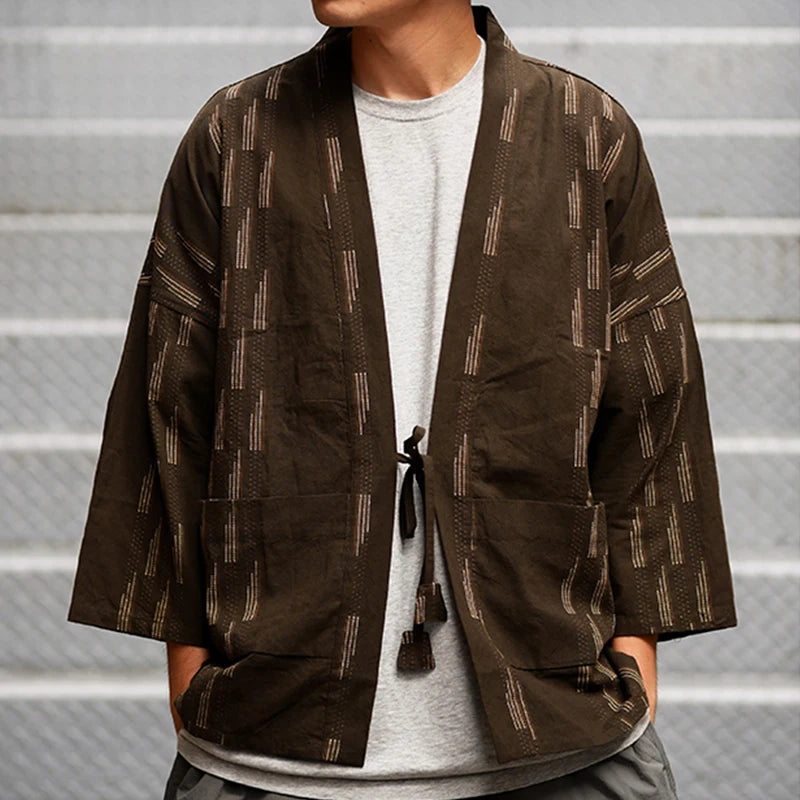 Veste Kimono Ample Brun