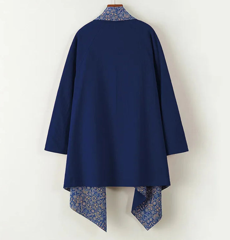 Veste Kimono Bleue Double Face Design