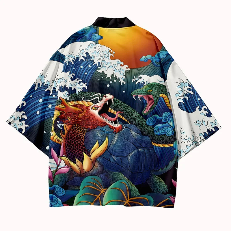 Veste Kimono Dragon des Mers Design