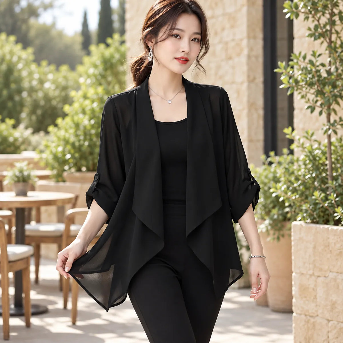 Veste Kimono Estival En Mousseline 