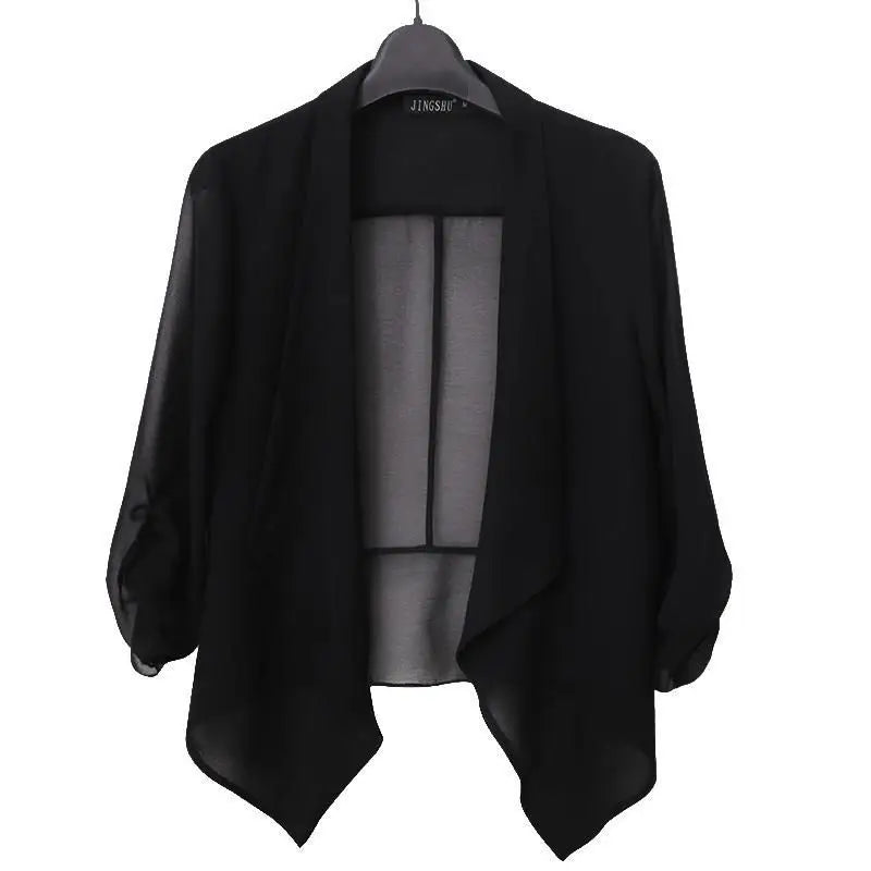 Veste Kimono Estival En Mousseline court