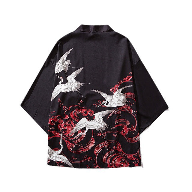 Veste Kimono Haori Femme Noire