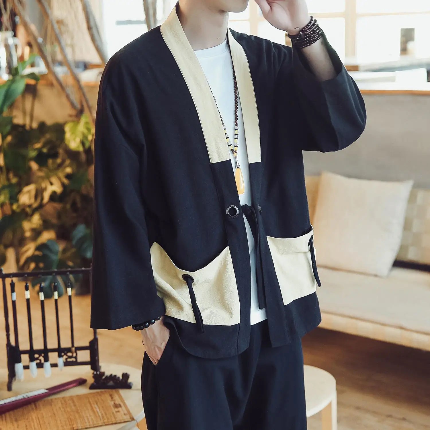 Veste Kimono Homme Bicolore