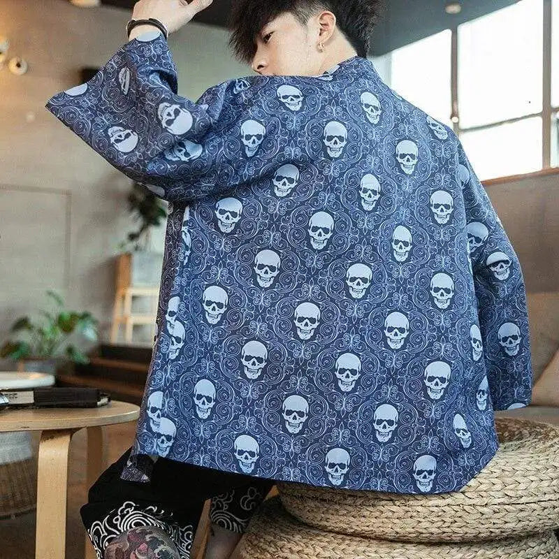 Veste Kimono Homme Crânes