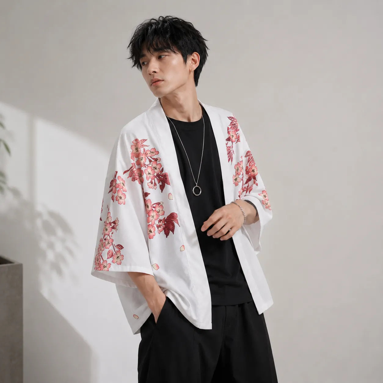 Veste Kimono Japonais Fleuri