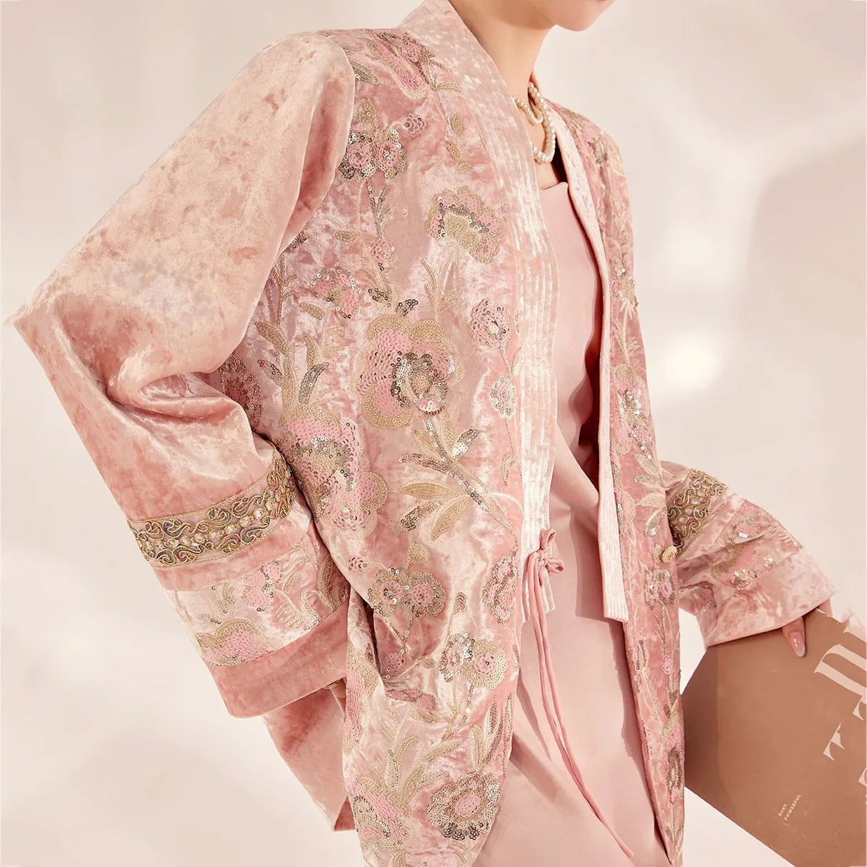 Veste Kimono Rose élégant