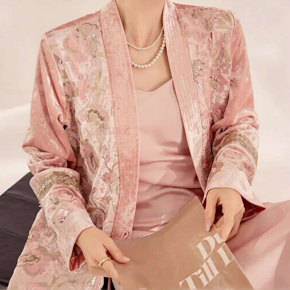 Veste Kimono Rose tendance