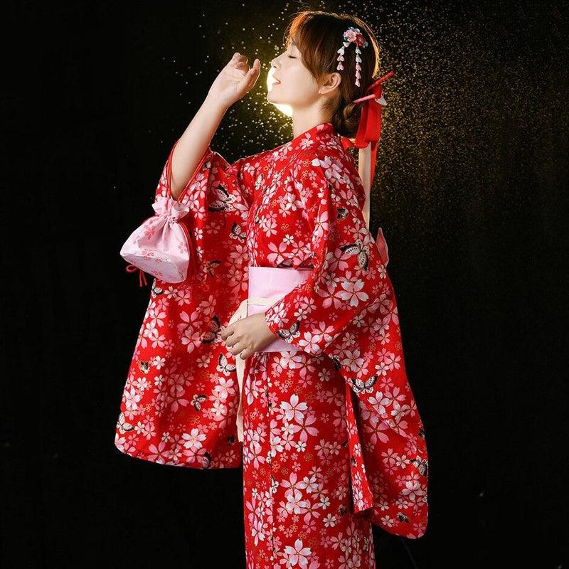 Veste Kimono Dragon Rouge Japonais - Esprit du Japon Veste Kimono Dragon Rouge Japonais - Esprit du Japon