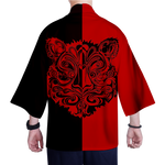 Chemise Kimono Homme Rouge Noir