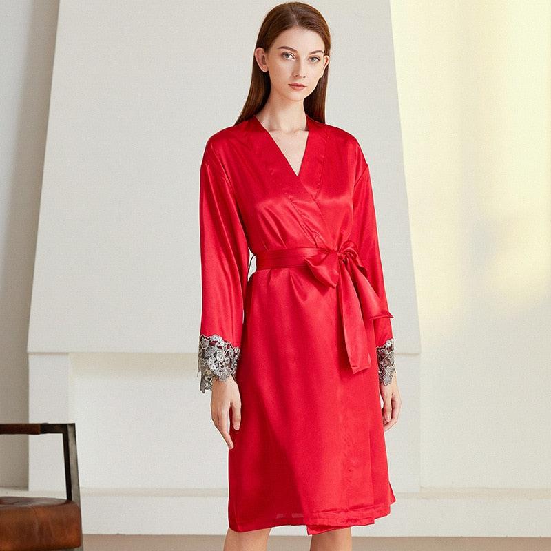 Déshabillé Kimono Femme Rouge Design