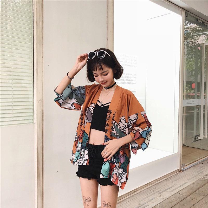 Kimono Court Japonais Femme