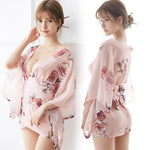 Kimono court fleuri femme