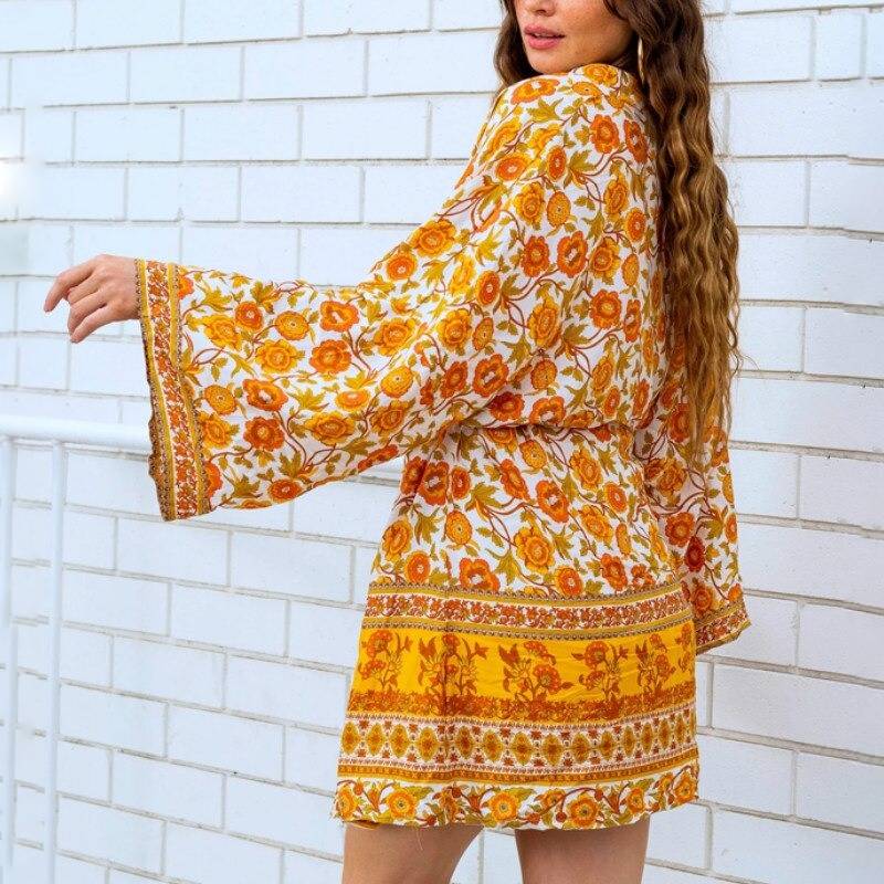 Kimono Fleuri Mi Long