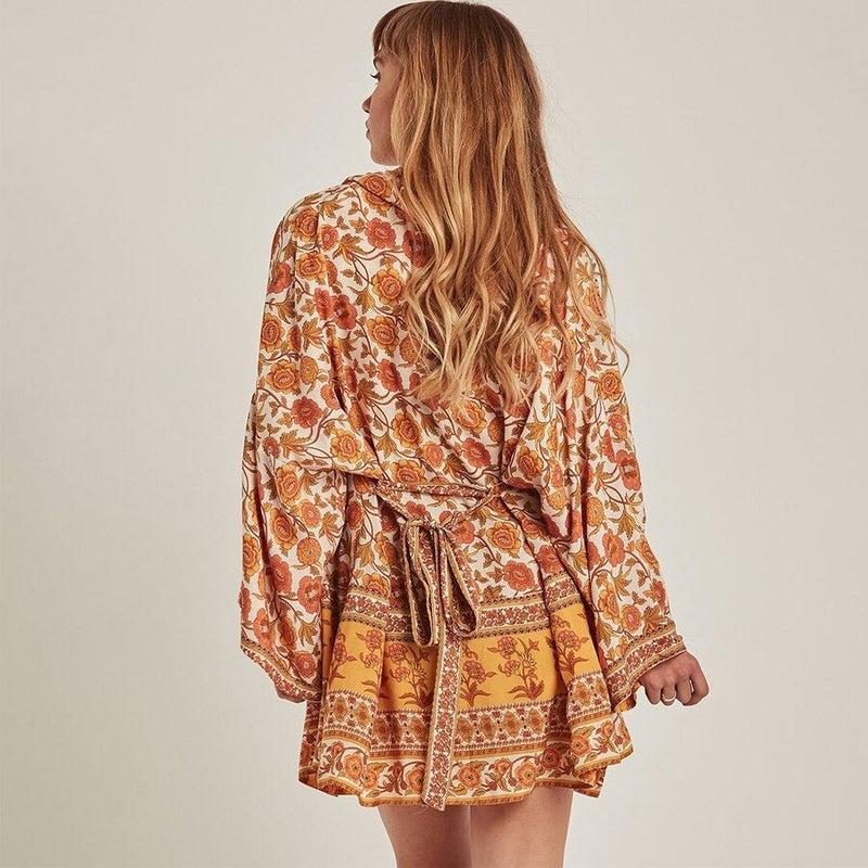 Kimono Fleuri Mi Long