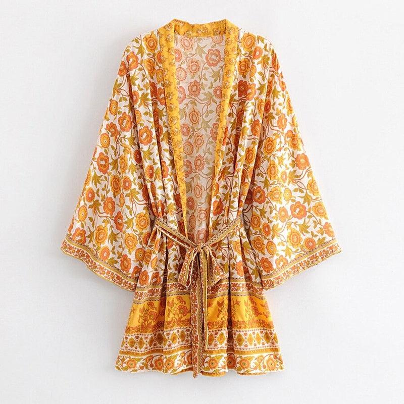 Kimono Fleuri Mi Long