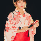 Kimono Fleuri Motifs Japonais