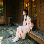 Kimono Fleuri Rouge Long Japonais